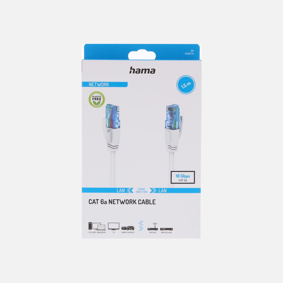 Hama HM.200674 CAT 6A U/UTP 1,5M RJ45 Ağ Kablosu Beyaz