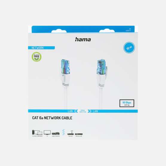 Hama HM.200677 CAT 6A U/UTP 10M RJ45 Ağ Kablosu Beyaz