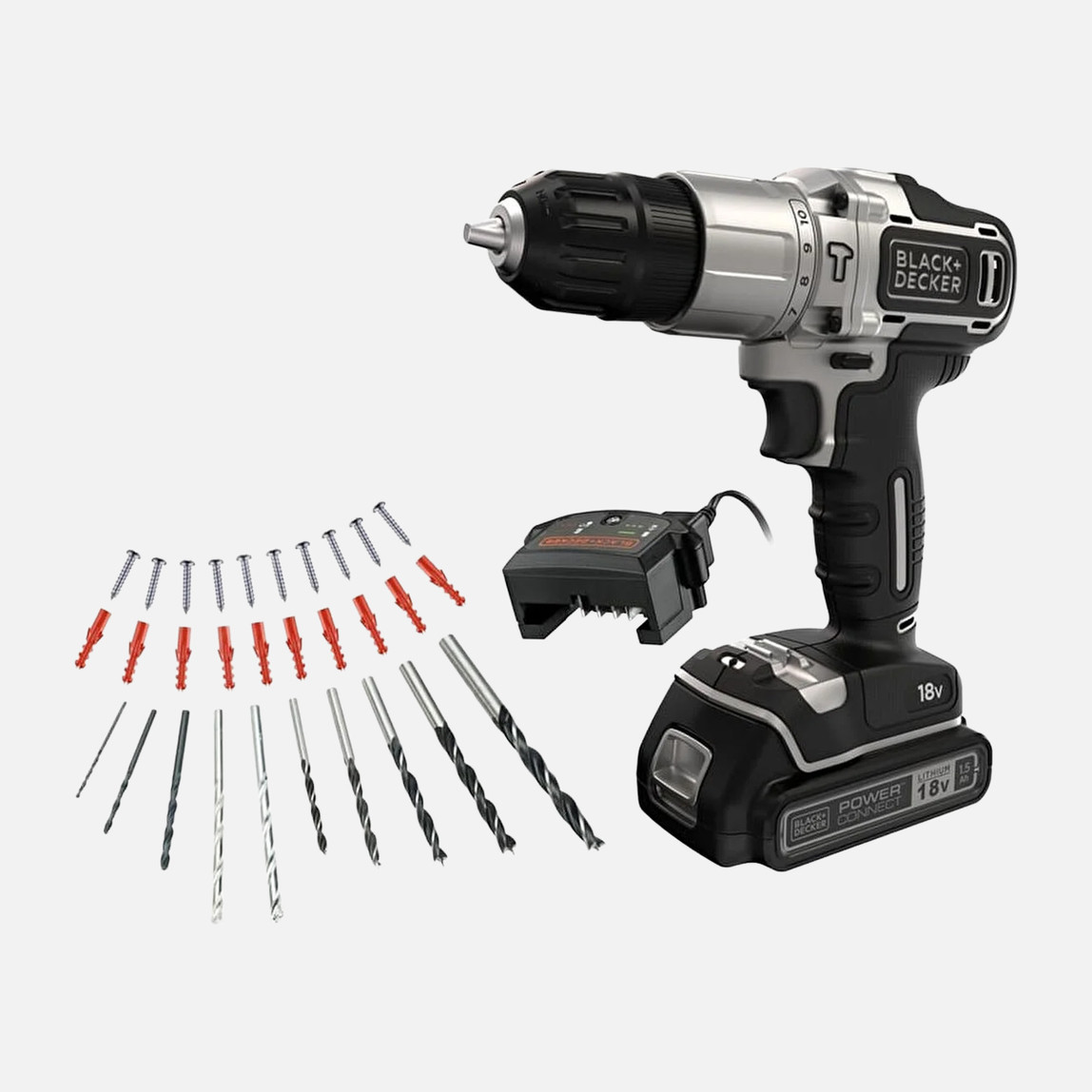    Black&Decker BDCHD18SC1K-QW Silver Li-ion 18V 1.5Ah Tek Akülü Darbeli Matkap Vidalama  