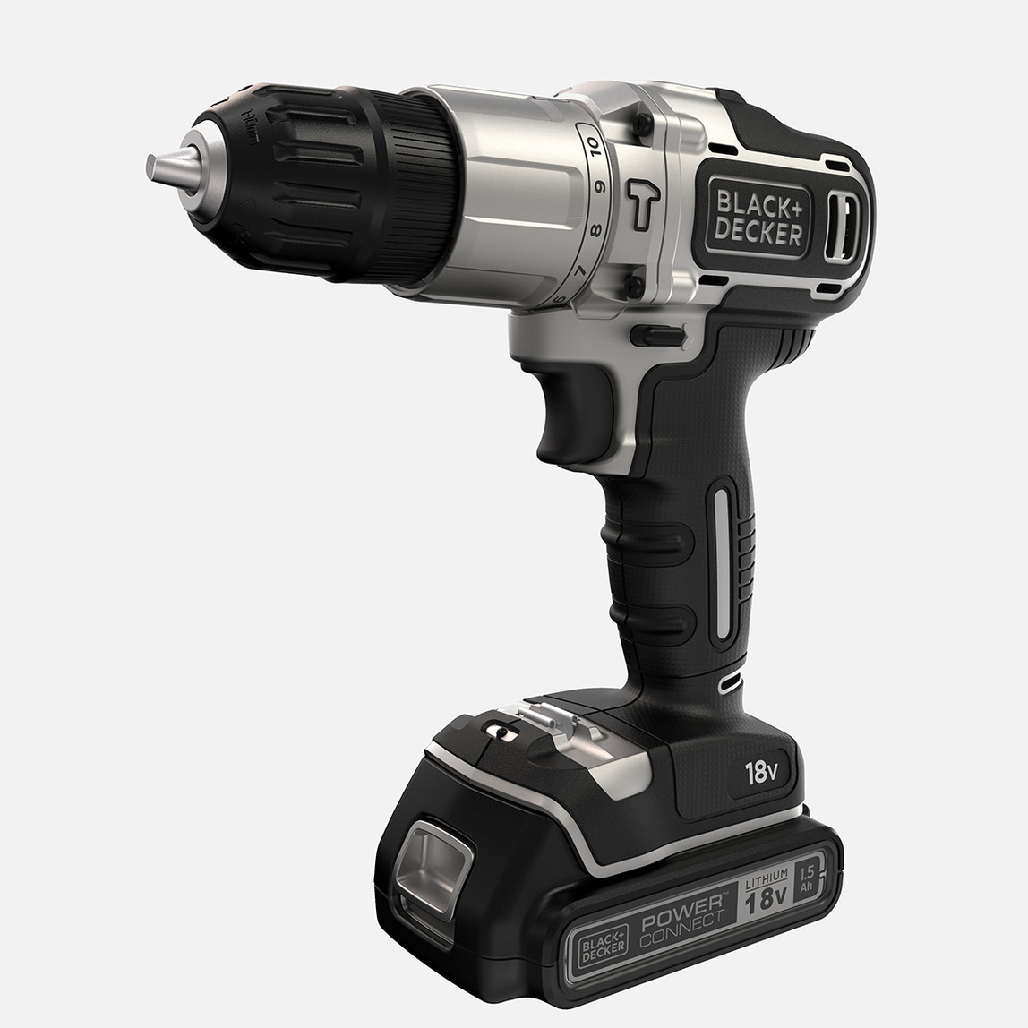    Black&Decker BDCHD18SC1K-QW Silver Li-ion 18V 1.5Ah Tek Akülü Darbeli Matkap Vidalama  