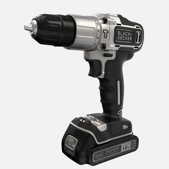 Black&Decker BDCHD18SC1K-QW Silver Li-ion 18V 1.5Ah Tek Akülü Darbeli Matkap Vidalama 