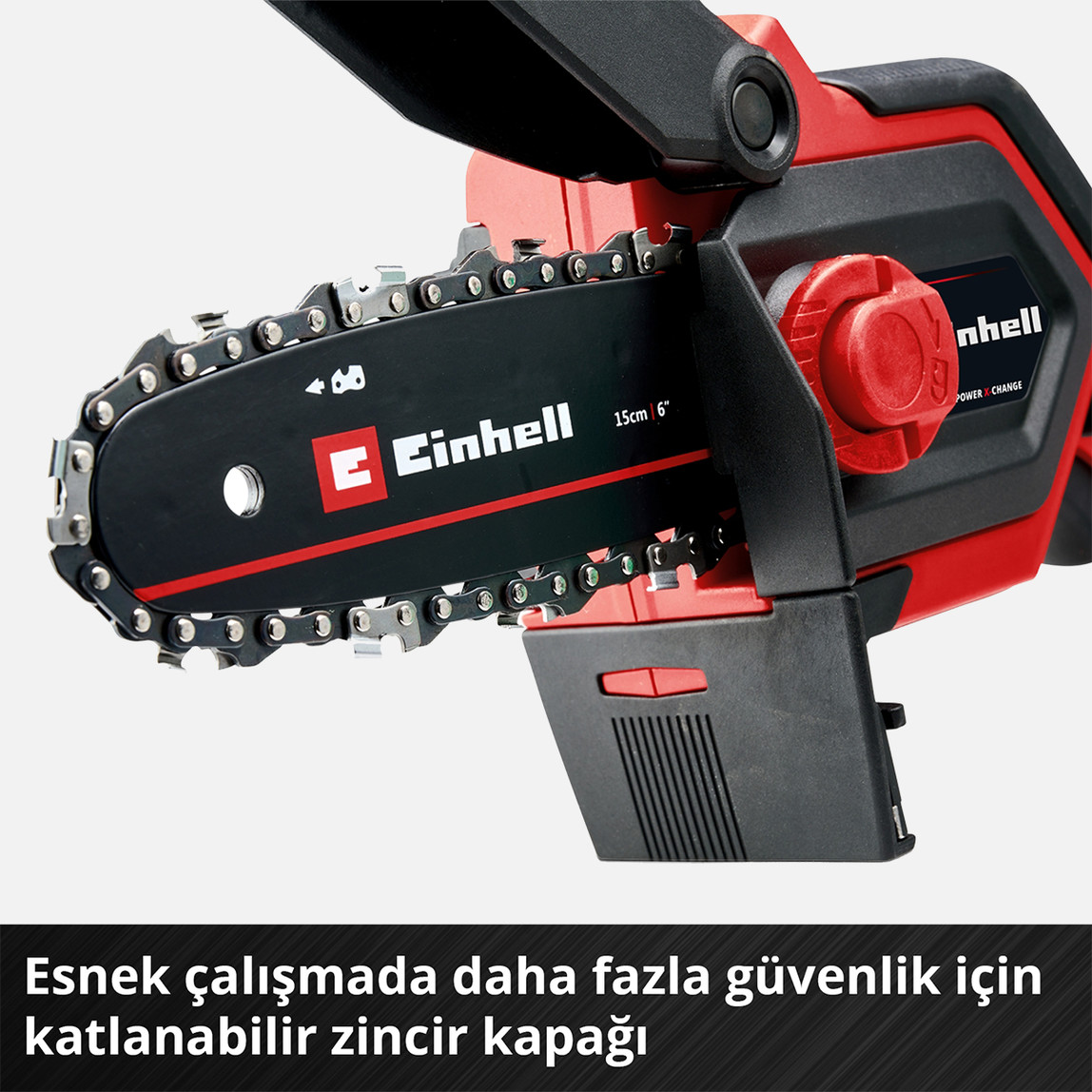    Einhell GE-PS 18/15 Li Bag Kit Çantalı Akülü Dal Budama Testeresi Zincir Hediyeli 