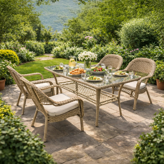 Sunfun Savannah  Rattan Bej Yemek Grubu  