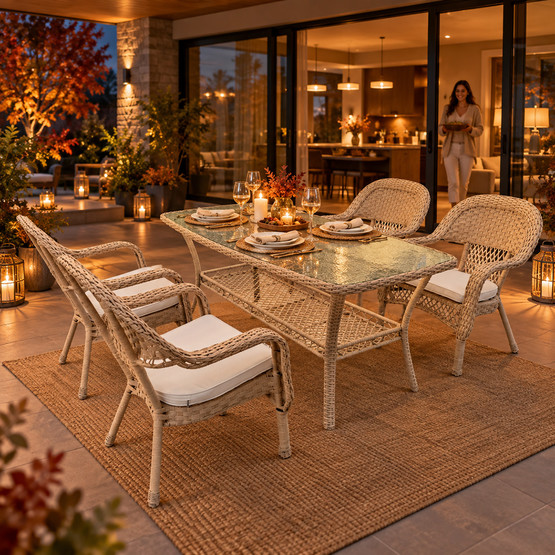 Sunfun Savannah  Rattan Bej Yemek Grubu  