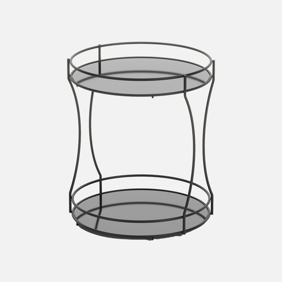 Çok Amaçlı 2 Katlı Yuvarlak Metal Organizer Raf