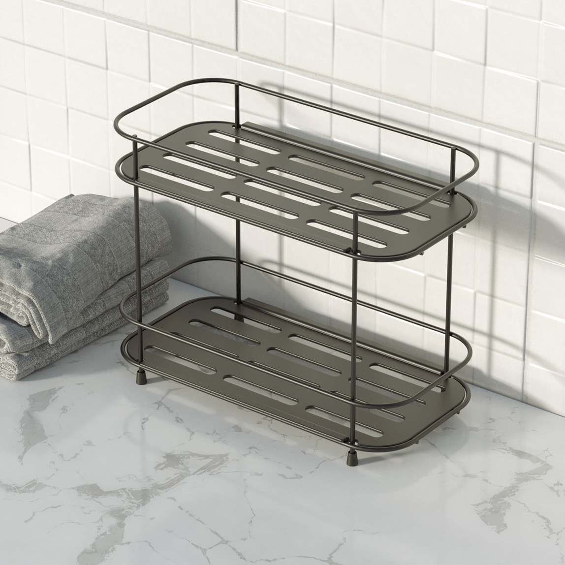    Çok Amaçlı 2 Katlı Metal Organizer Raf 