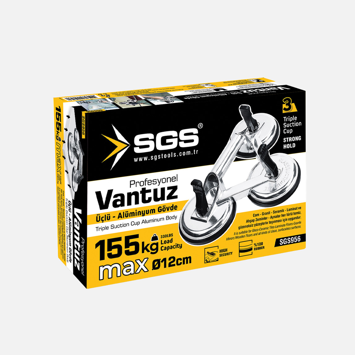    Sgs SGS956 3'lü Alüminyum Vantuz 