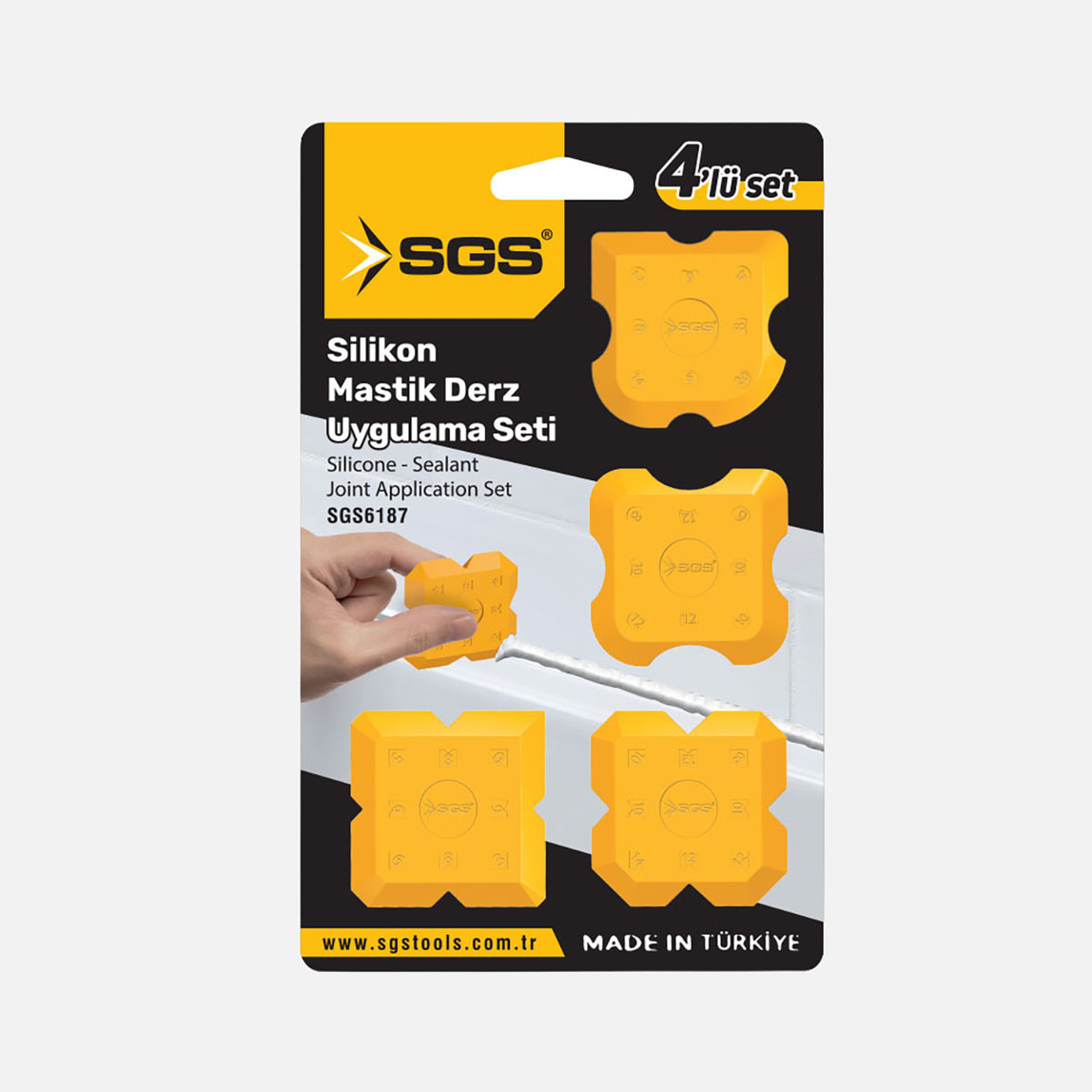    Sgs Sgs6187 4'lü Silikon Mastik Derz Çekme Aparatı 