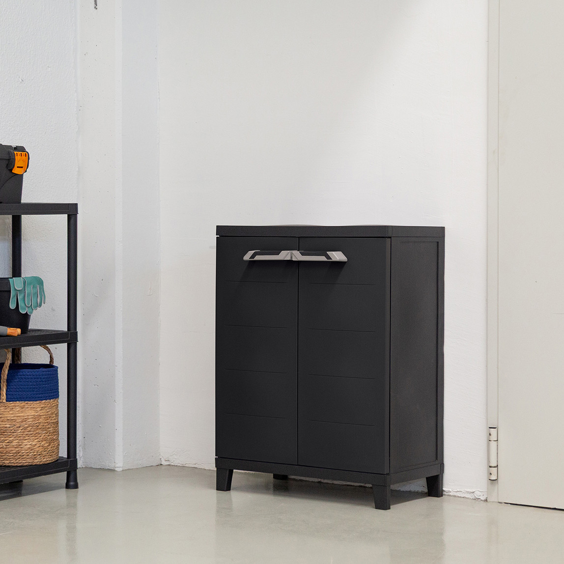    Prime Tek Raflı Plastik Dolap Koyu Antrasit 