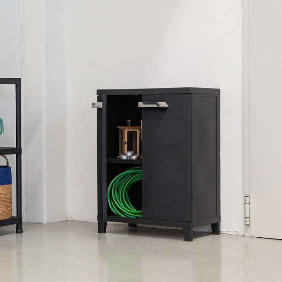 Prime Tek Raflı Plastik Dolap Koyu Antrasit