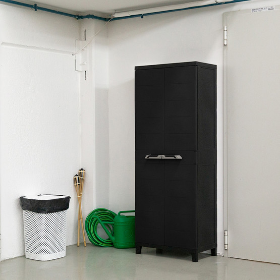 Toomax Prime 3 Raflı ve Uzun Bölmeli Plastik Dolap Koyu Antrasit