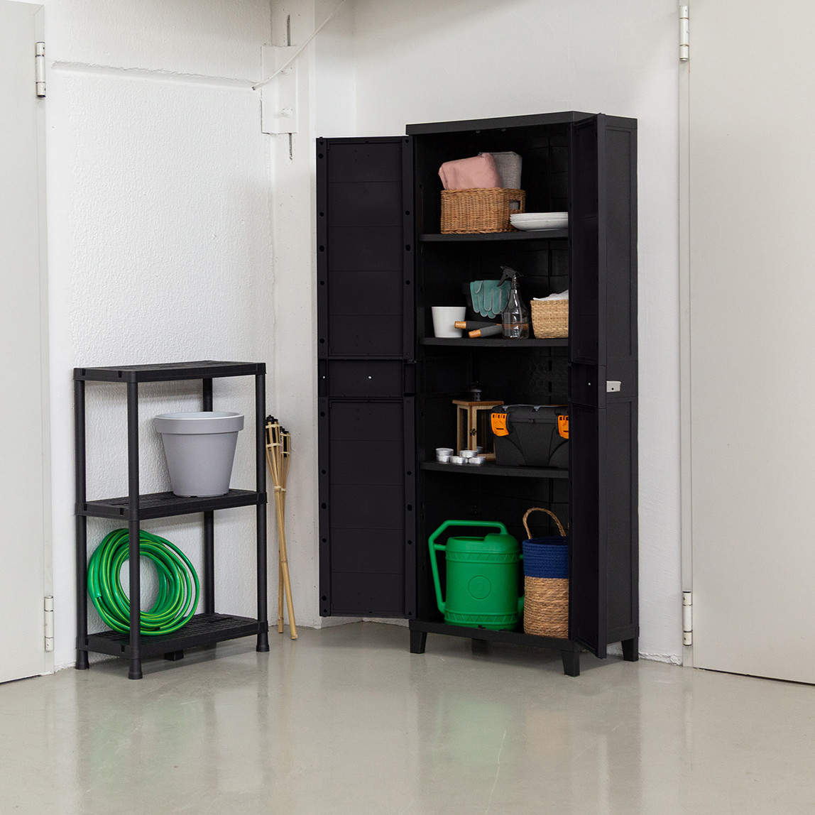    Prime 3 Raflı Plastik Dolap Koyu Antrasit 