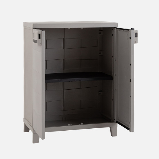 Smart Tek Raflı Plastik Dolap Gri