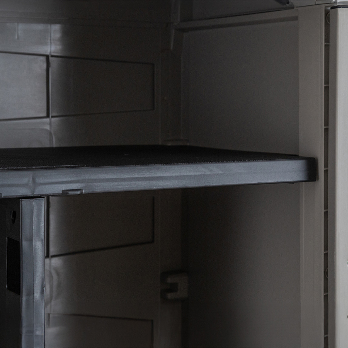    Smart 3 Raflı ve Uzun Bölmeli Plastik Dolap Gri 