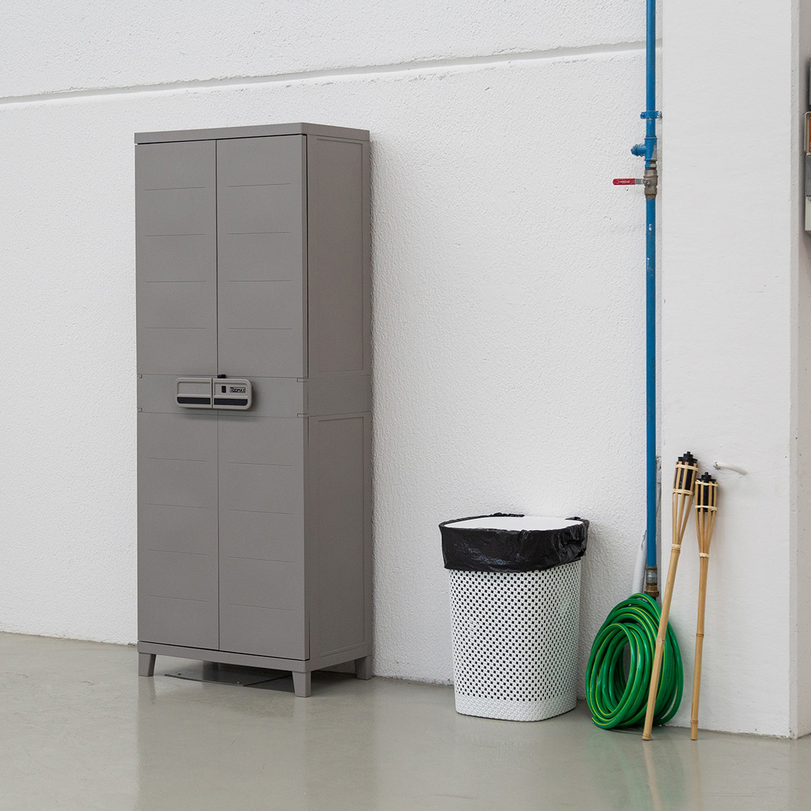    Toomax Smart 3 Raflı ve Uzun Bölmeli Plastik Dolap Gri 