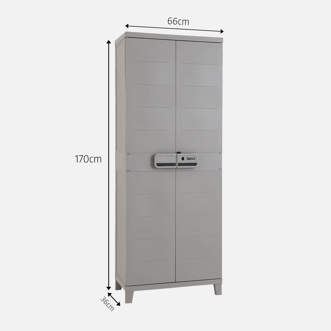    Toomax Smart 3 Raflı Plastik Dolap Gri 