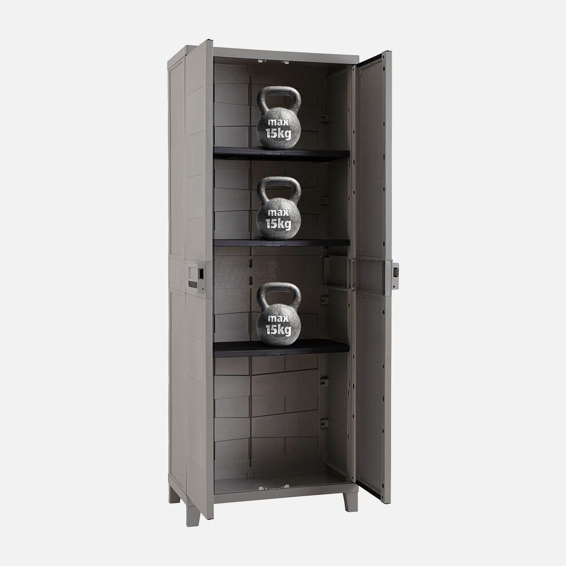    Toomax Smart 3 Raflı Plastik Dolap Gri 