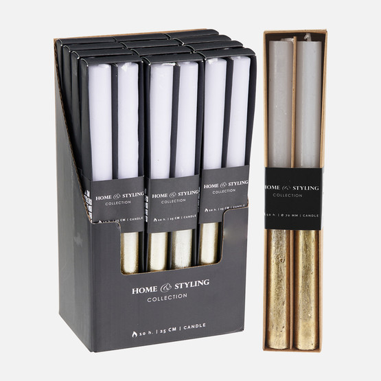 Şamdan Mumu 2'li Beyaz 25 cm