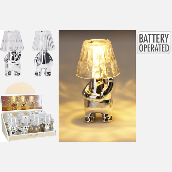 Gümüş İnsan Figürlü Masa Lambası