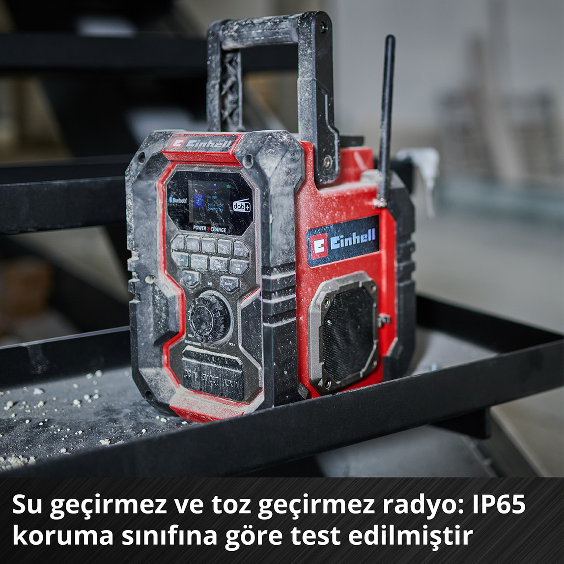    Einhell TE-CR 18 Li DAB+/FM/BT Solo Akülü Radyo (Akü ve şarj cihazı dahil değildir) 