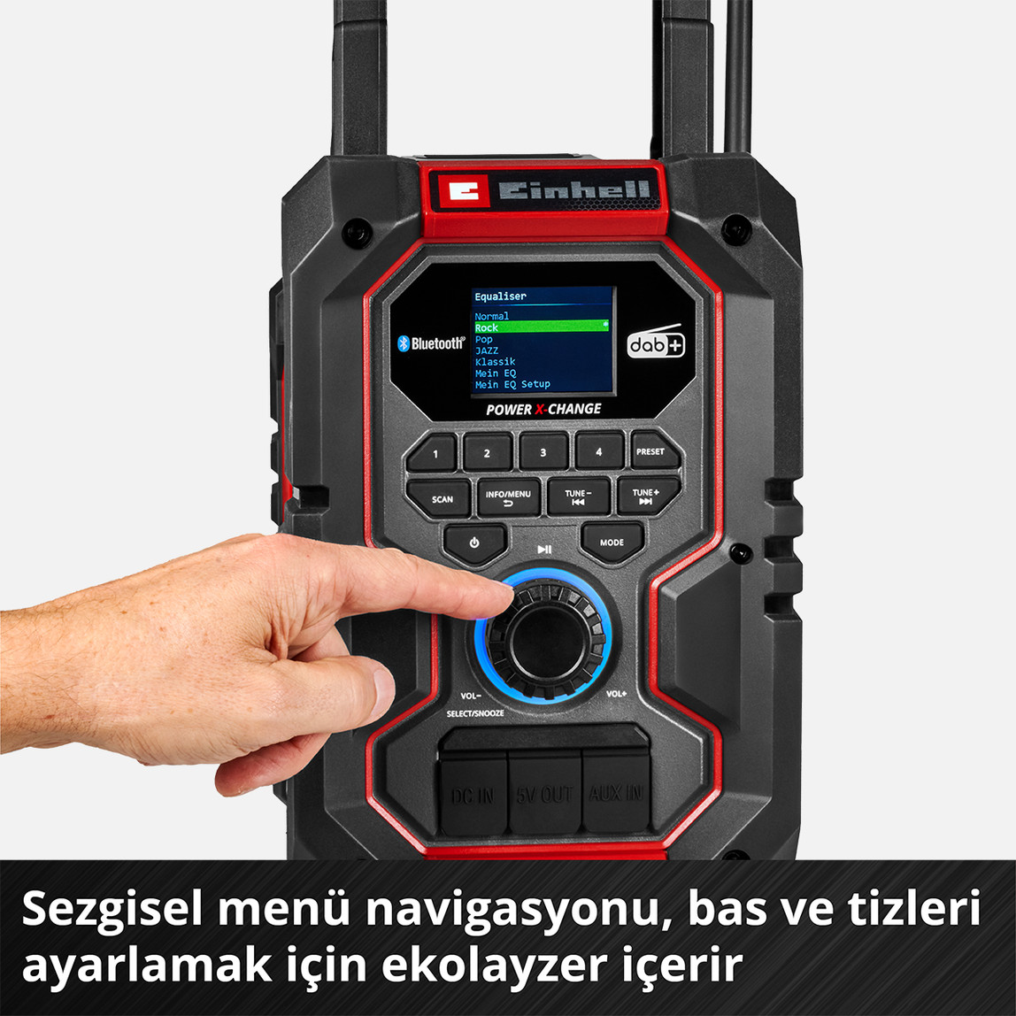    Einhell TE-CR 18 Li DAB+/FM/BT Solo Akülü Radyo (Akü ve şarj cihazı dahil değildir) 