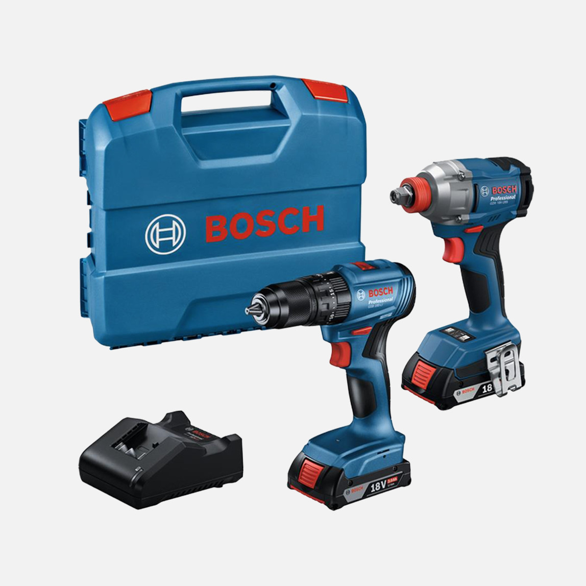    Bosch GDX 18V-285 GSB 185-LI 18V 2 Ah. Çift Akülü Vidalama ve Somun Sıkma Seti 