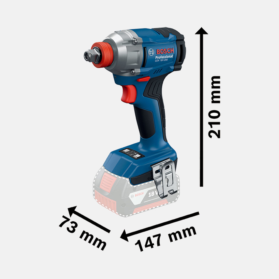    Bosch GDX 18V-285 GSB 185-LI 18V 2 Ah. Çift Akülü Vidalama ve Somun Sıkma Seti 