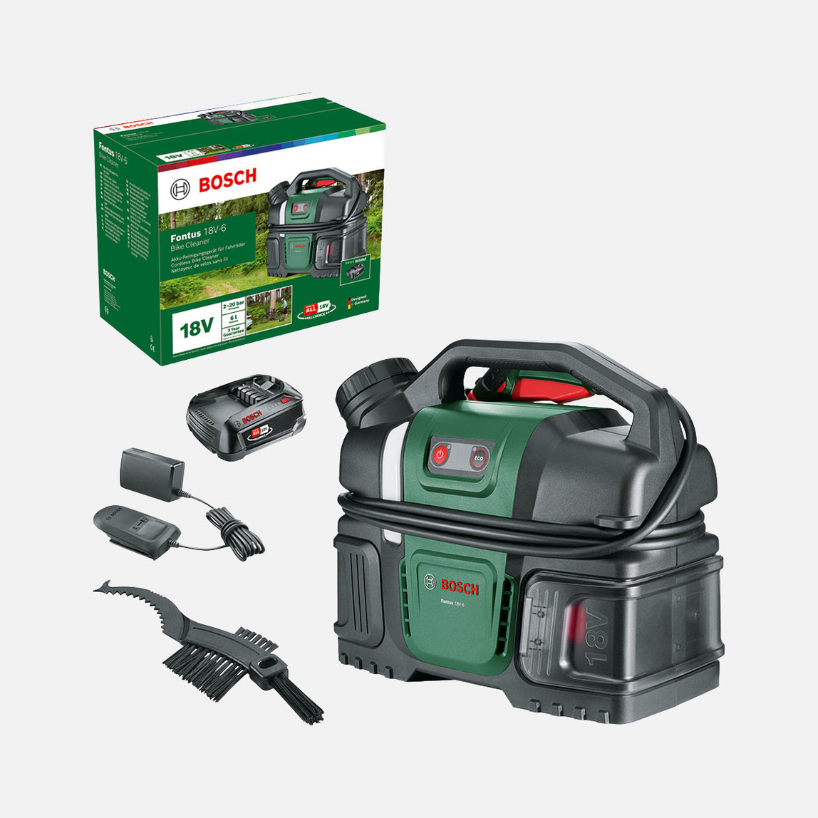    Bosch Fontus 18V-6 2.0 Ah. 20 Bar Solo Basınçlı Bisiklet Yıkama Makinesi 