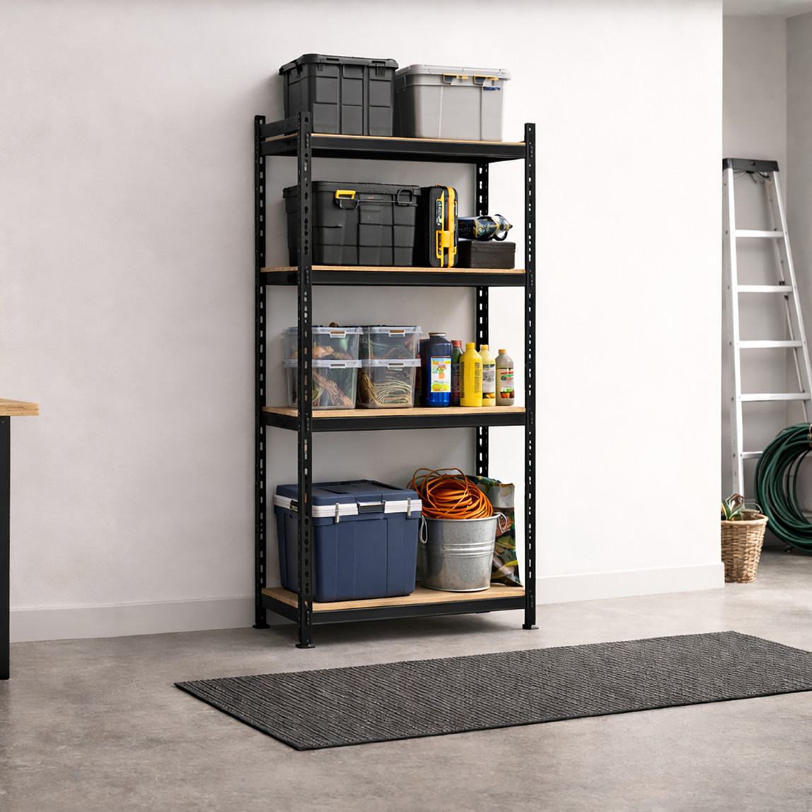    Regalux 4 Katlı Metal Raf Antrasit 80x30x180 cm 