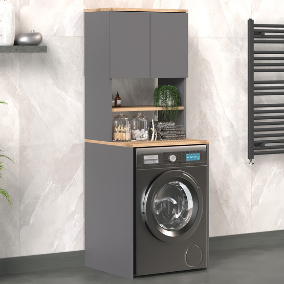 Fly Eva Çamaşır Makinesi Dolabı Antrasit