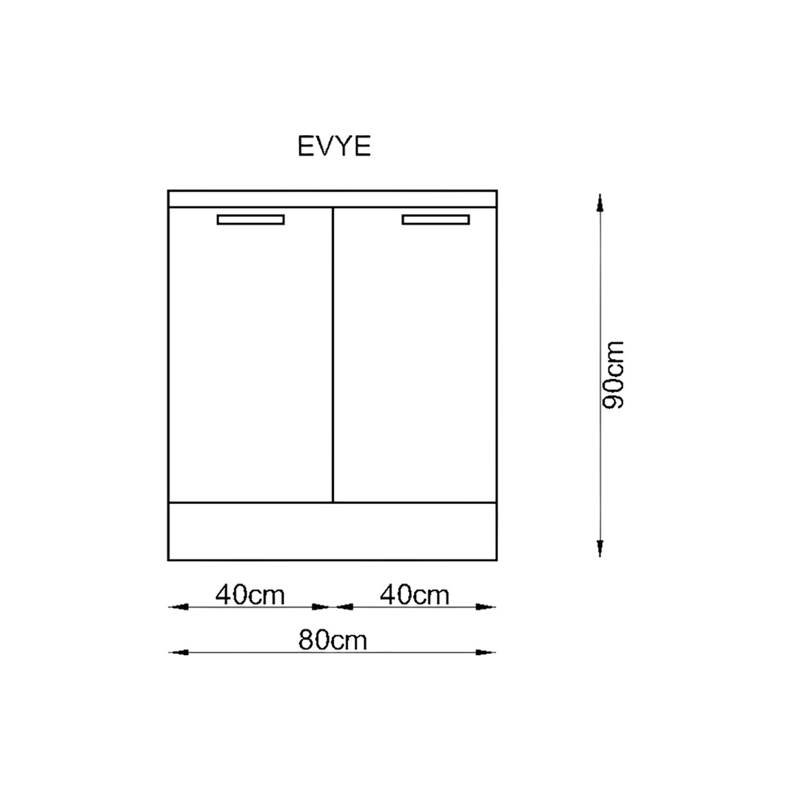    Fly Eviyeli Alt Dolap 80 cm Antrasit 