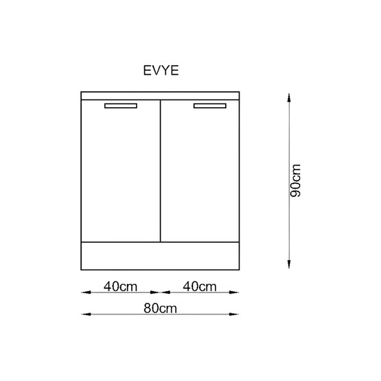Fly Eviyeli Alt Dolap 80 cm Antrasit