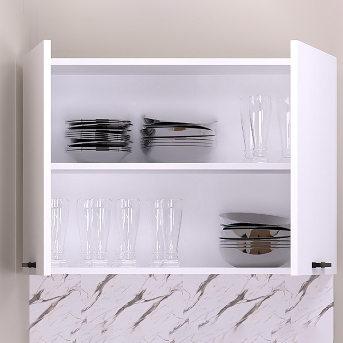    Fly Eviyeli Üst Dolap 80 cm Beyaz 