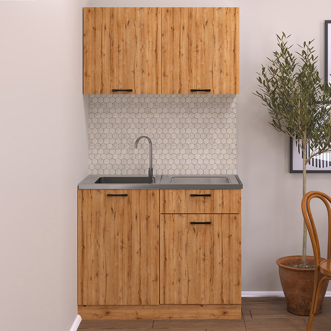    Fly Detroit Eviyeli Üst Dolap 100 cm 