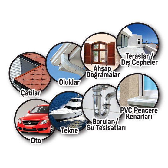 Vodaseal Leak Fix İzolasyon Spreyi Siyah Kauçuk 500ML  
