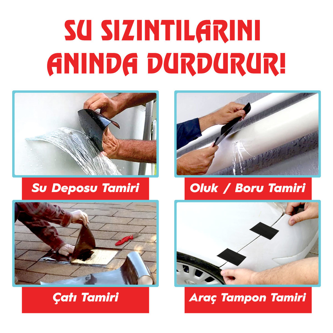    Vodaseal Leak Fix Yama Bandı Şeffaf 100MMx150CM
 