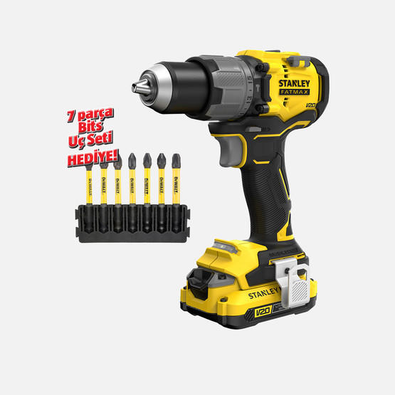 Stanley Sfmcd726D2K-Qw 2Ah Çift Akülü Fırçasız Darbeli Matkap 