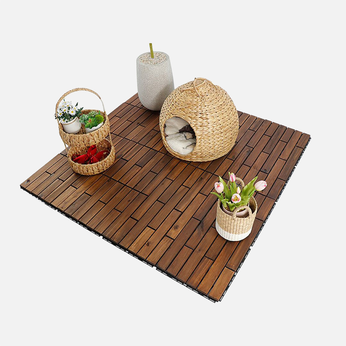    Akasya Ahşap Yer Döşemesi Kahverengi 5 Adet 30*30*2 cm

 
