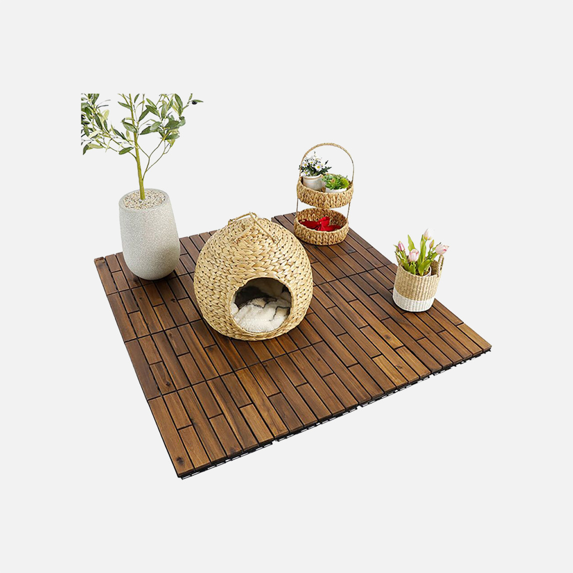    Akasya Ahşap Yer Döşemesi Kahverengi 5 Adet 30*30*2 cm

 