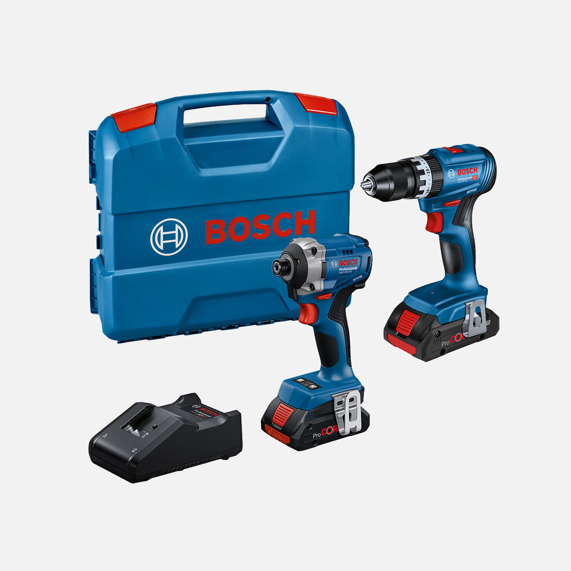    Bosch Profesyonel GSB 18V-45 ve GDR 18V-215 2xGBA 4,0Ah Akü 2'li Makine Seti 
