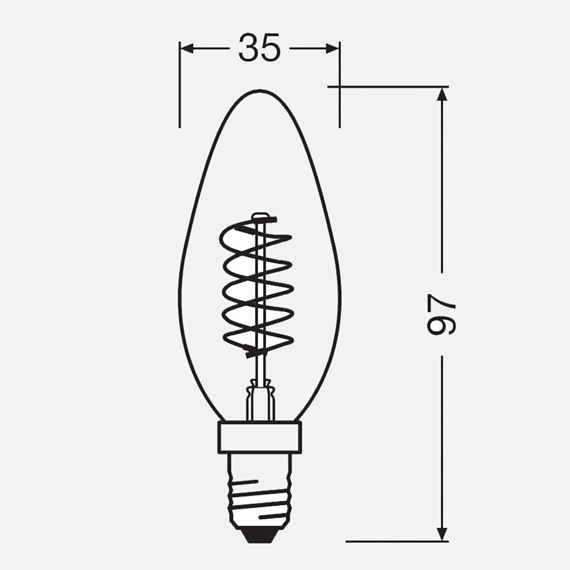    Ledvance 1906 LED Mum 4W E14 Dim 827 