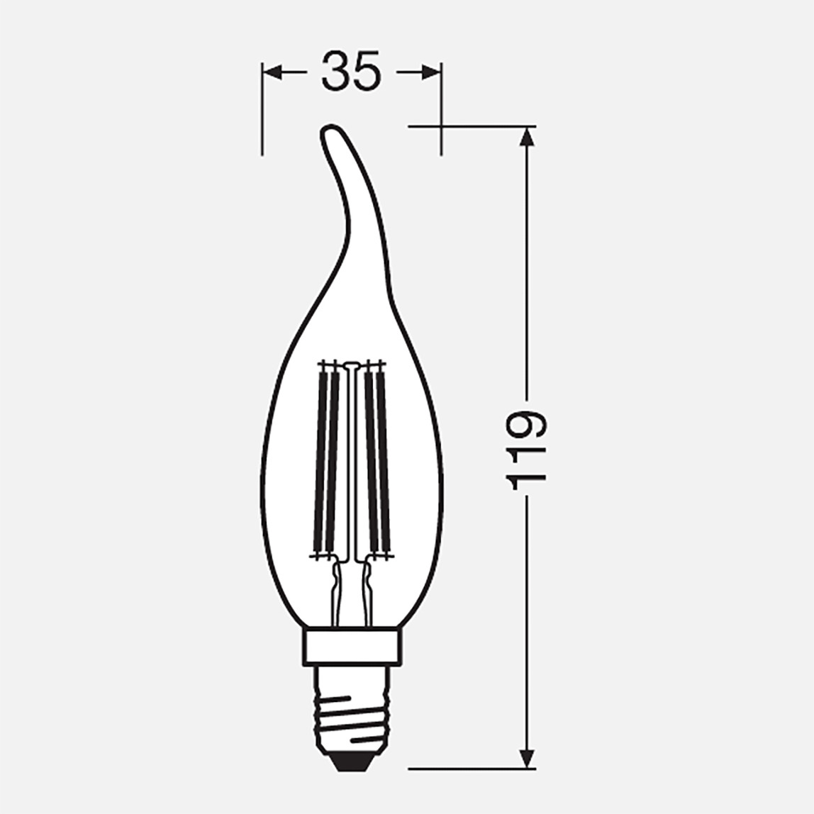    Ledvance Value CLBA40 LED 4W E14 Dim 827 