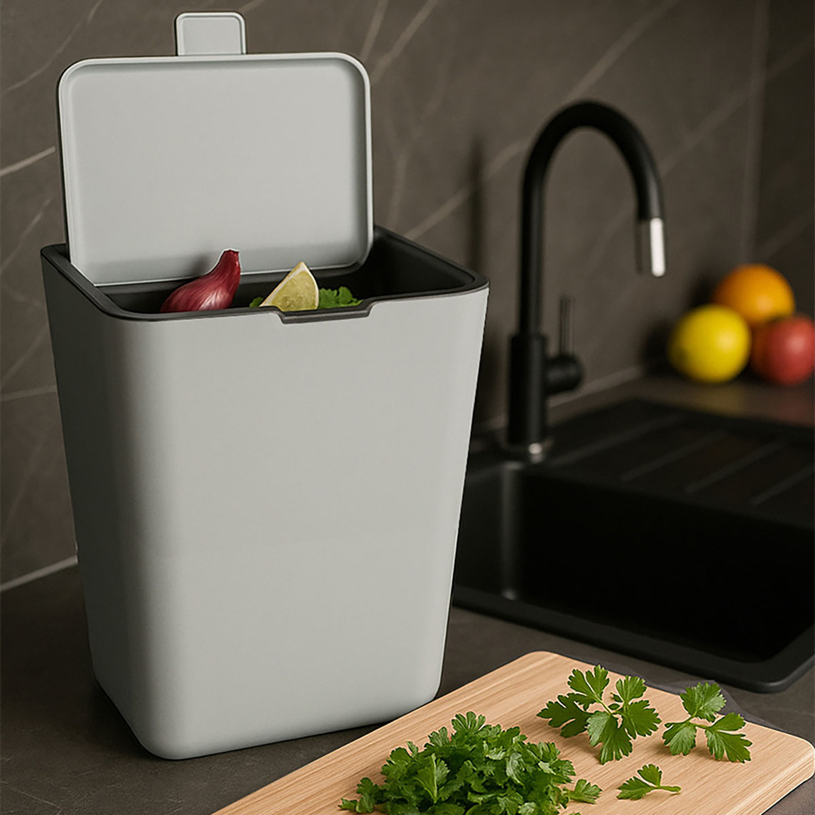   Flip Çöp Kovası Gri 6L 