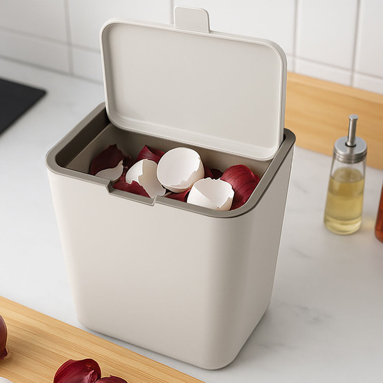 Flip Çöp Kovası Bej 6L