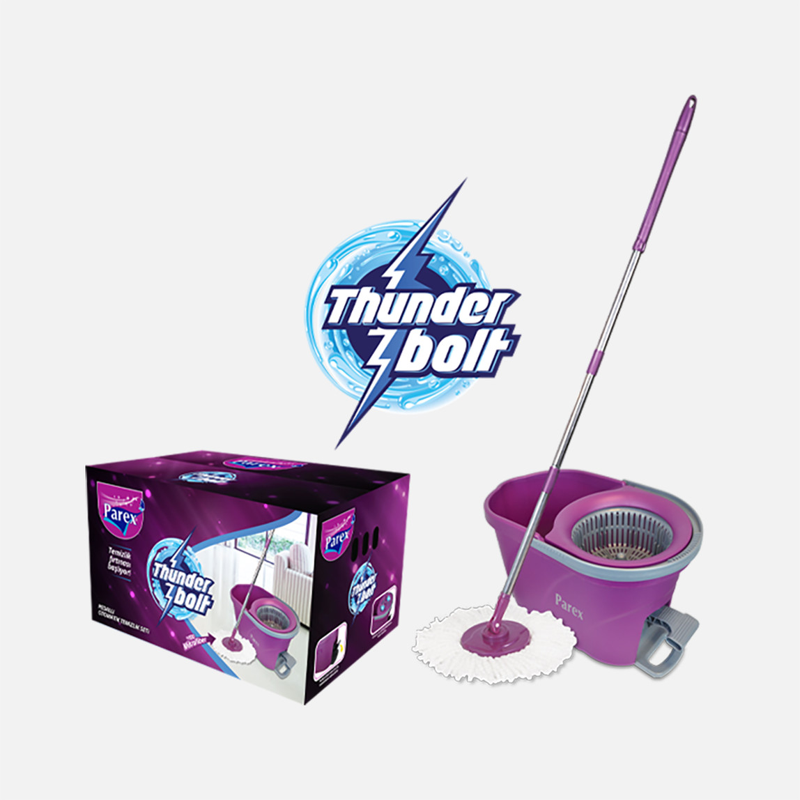    Parex Thunderbolt Pedallı Otomatik Mop Seti 