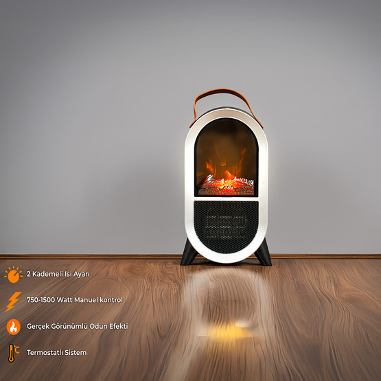 Dlc Flame Go Ayaklı Şömine 1500W