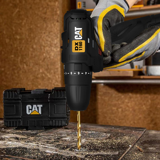 CAT DX1160 12Volt/2.0Ah Li-ion Çift Akülü Kömürsüz Profesyonel Şarjlı Darbeli Matkap