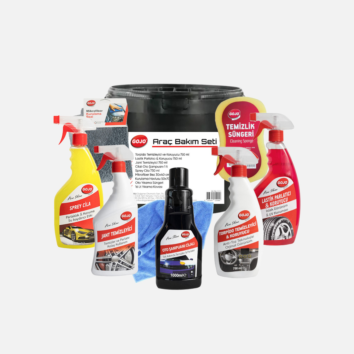    Gojo Kovalı Araç Oto Bakım ve Temizlik Seti 