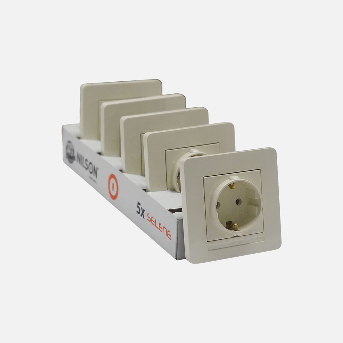    Selene Krem Topraklı Priz 5 Adet 