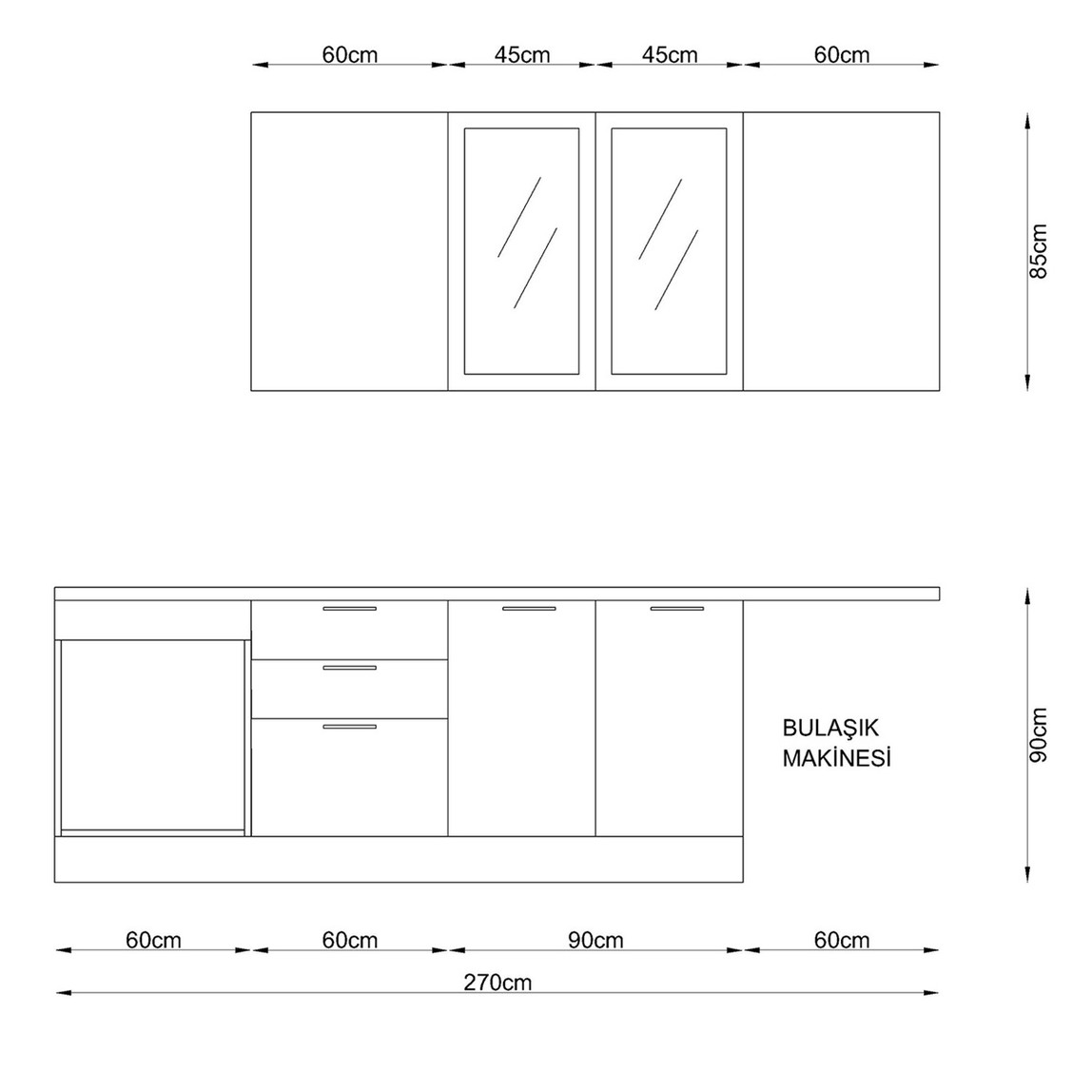    Fly Liora Mutfak Dolabı 270cm 